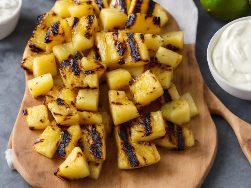 Rum-Glazed Grilled Pineapple with Lime Crème Fraîche