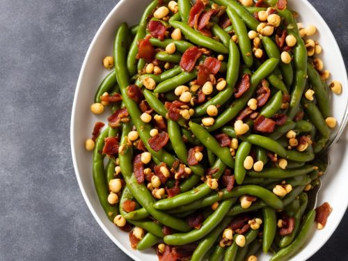 Runner beans with bacon & hazelnuts