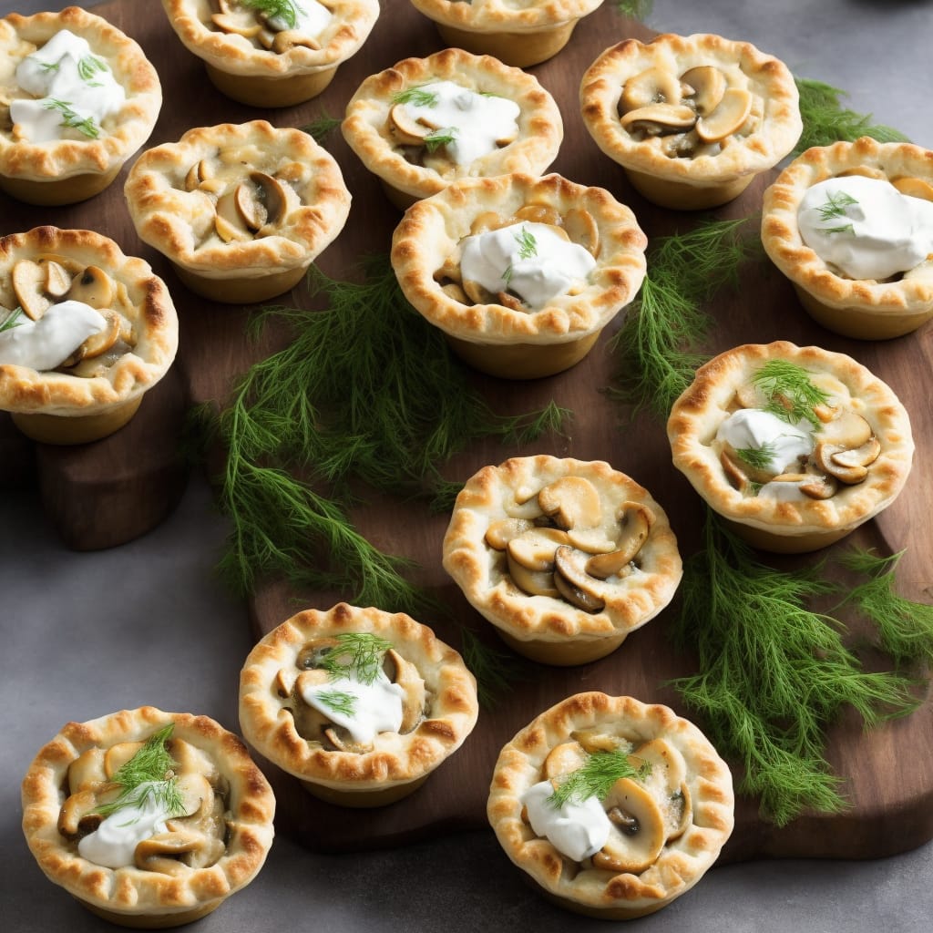 Russian Chicken & Mushroom Pies with Soured Cream & Dill