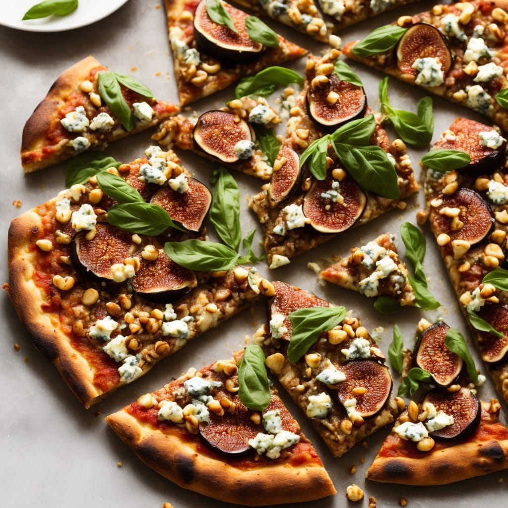 Rye Pizza with Figs, Fennel, Gorgonzola & Hazelnuts