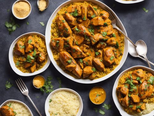 Saffron Butter Chicken with Date & Couscous Stuffing