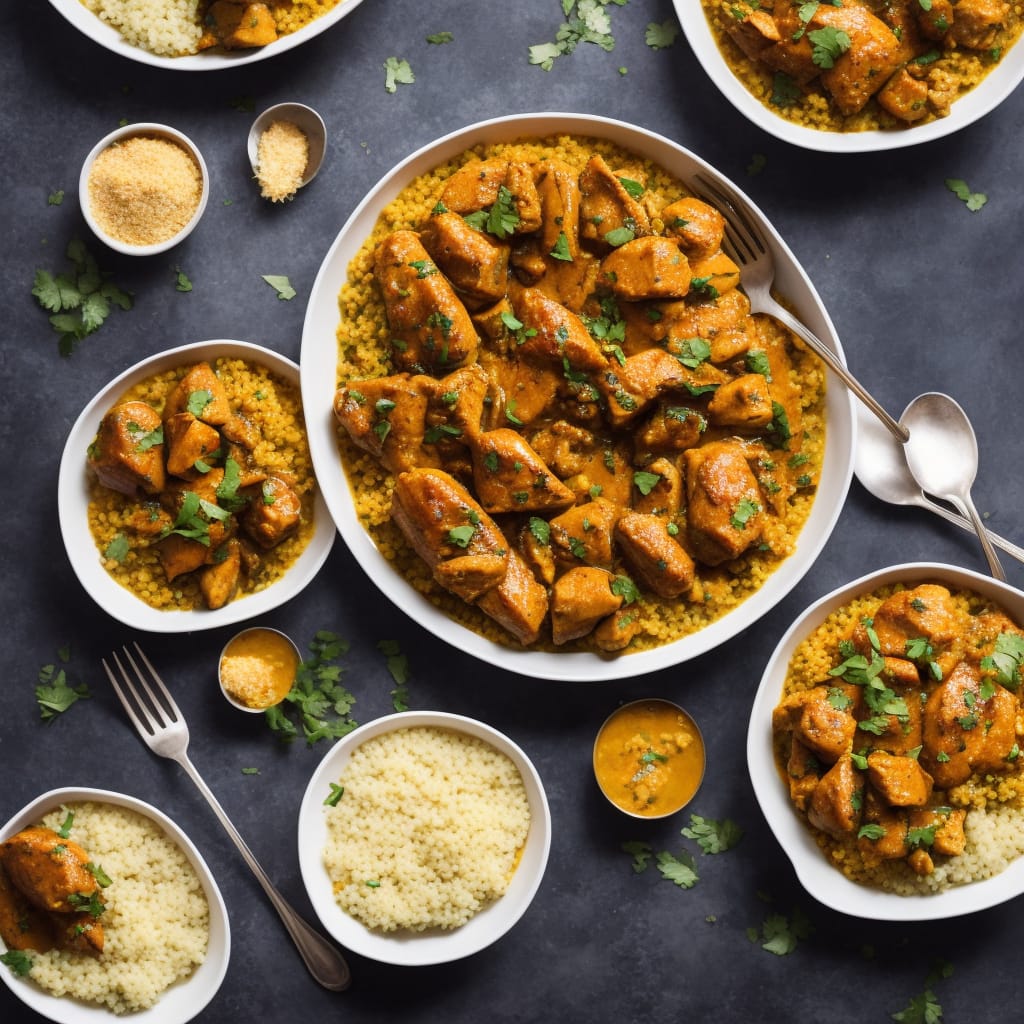 Saffron Butter Chicken with Date & Couscous Stuffing