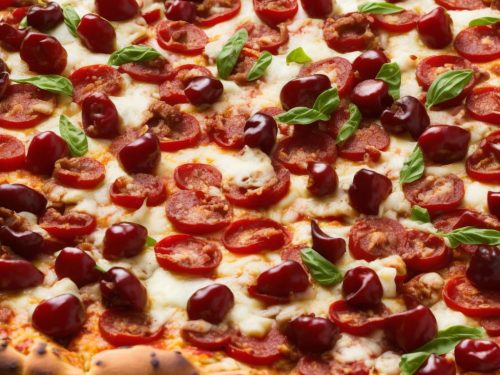 Salami & cherry pepper pizza