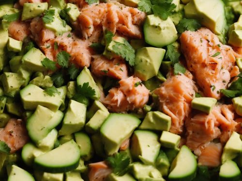 Salmon, avocado & cucumber salad