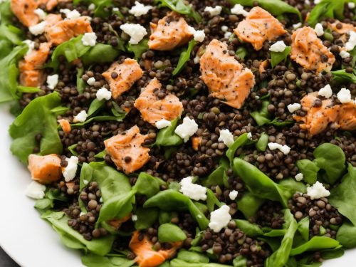 Salmon & Puy Lentil Salad with Olive Dressing