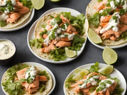 Salmon Tacos with Lime Dressing
