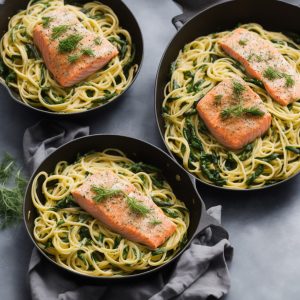 Samphire & Lemony Salmon Linguine