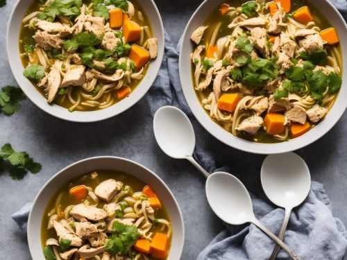 Satay Chicken Noodle Soup with Squash