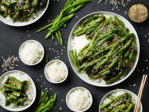 Saucy Japanese Greens with Sticky Sesame Rice