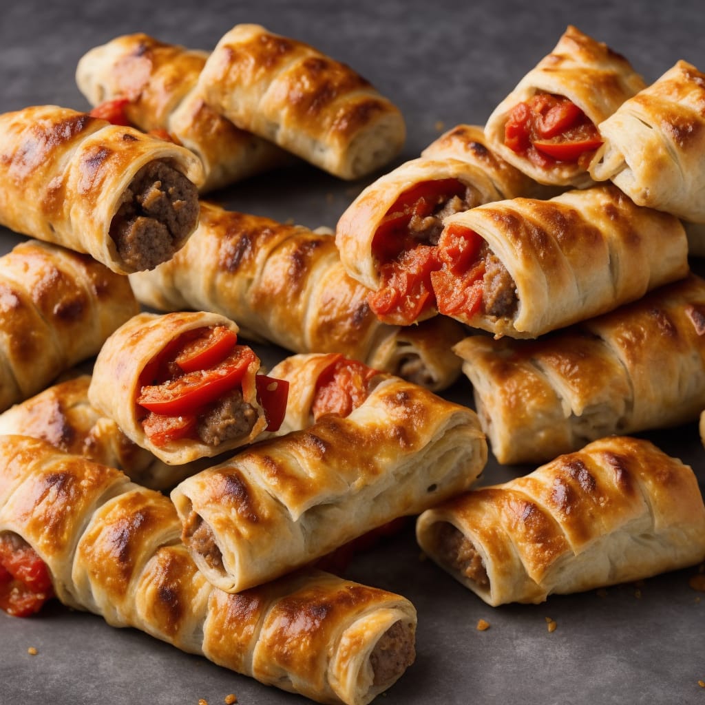 Sausage Roll Twists with Tomato Dip