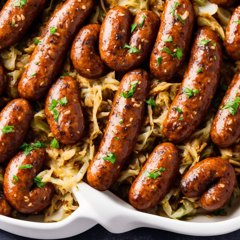 Sausages with Braised Cabbage & Caraway Recipe