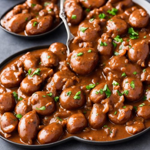 Sausages with Quick Onion Gravy Recipe