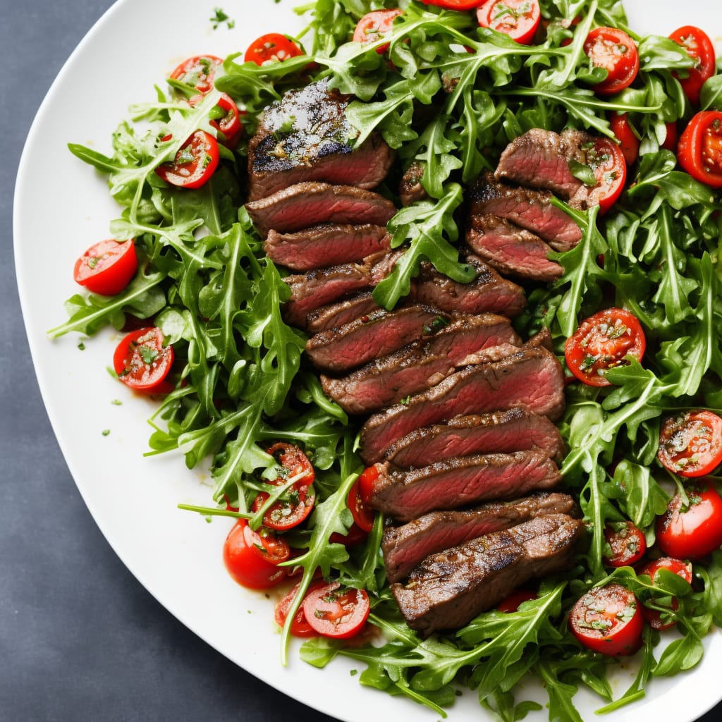 Seared Steak with Rocket & Wheat Salad