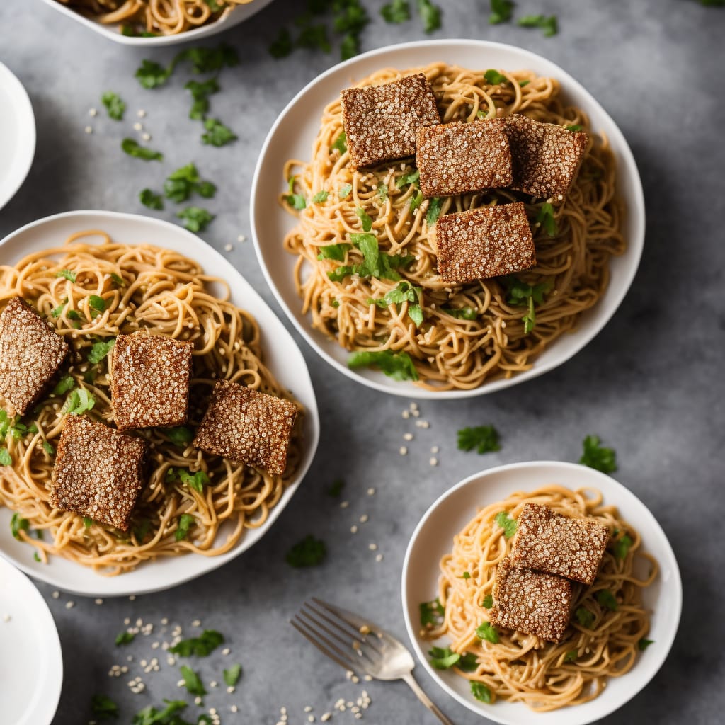 Sesame-Crusted Tofu with Gingery Noodles