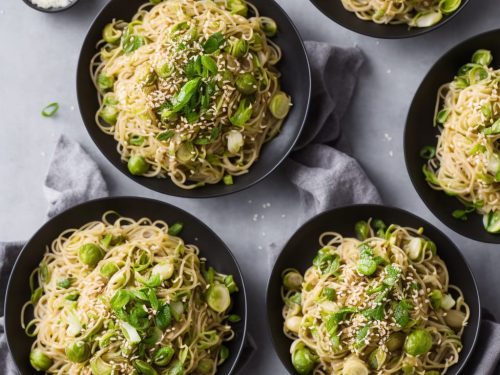 Sesame Noodles with Leeks & Sprouts
