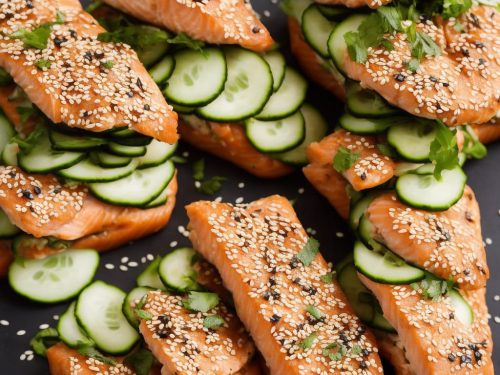 Sesame Salmon Subs with Cucumber Pickle