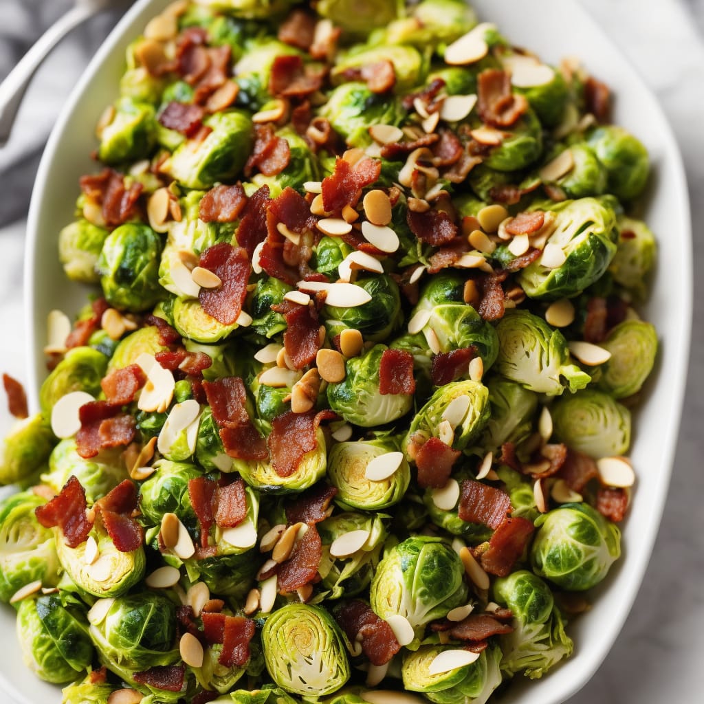 Shaved Brussels Sprouts With Bacon And Almonds Recipe