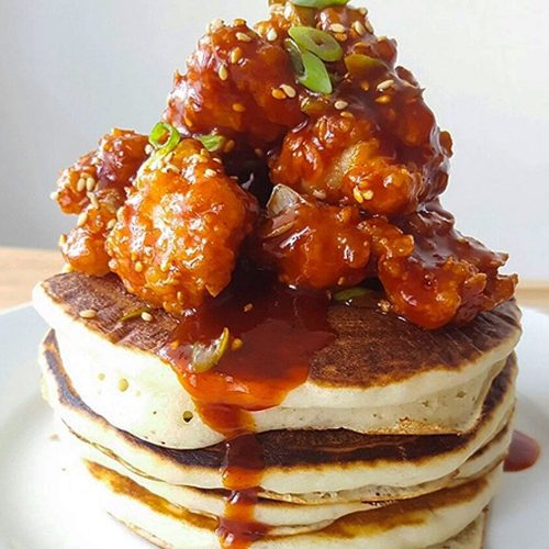 Shredded Sesame Chicken Pancakes with Spiced Plum Sauce Recipe