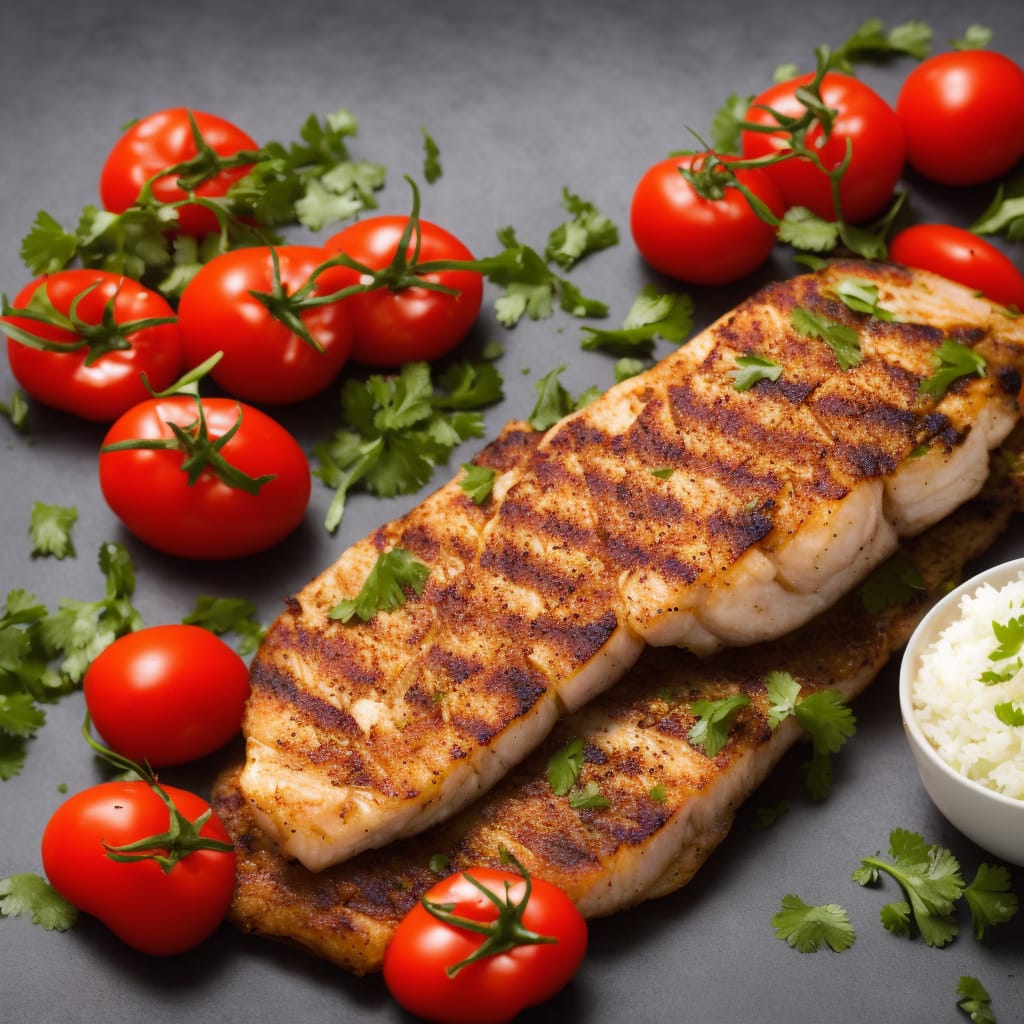 Simple Grilled Fish with Moroccan Spiced Tomatoes