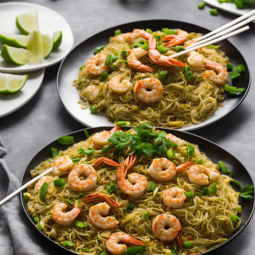 Singapore Noodles with Shrimps & Chinese Cabbage