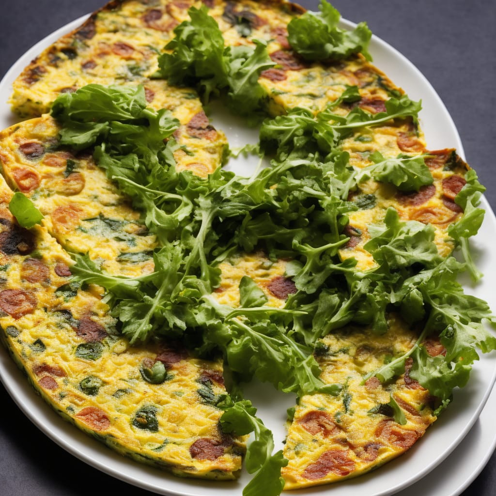 Slice of Frittata with Nutty Green Salad & Balsamic Dressing