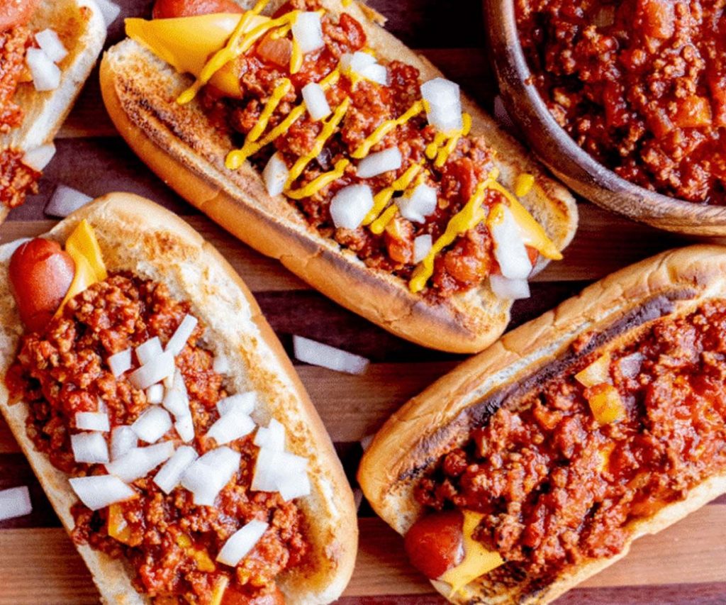 Sloppy Sausage Chilli Cheese Dogs