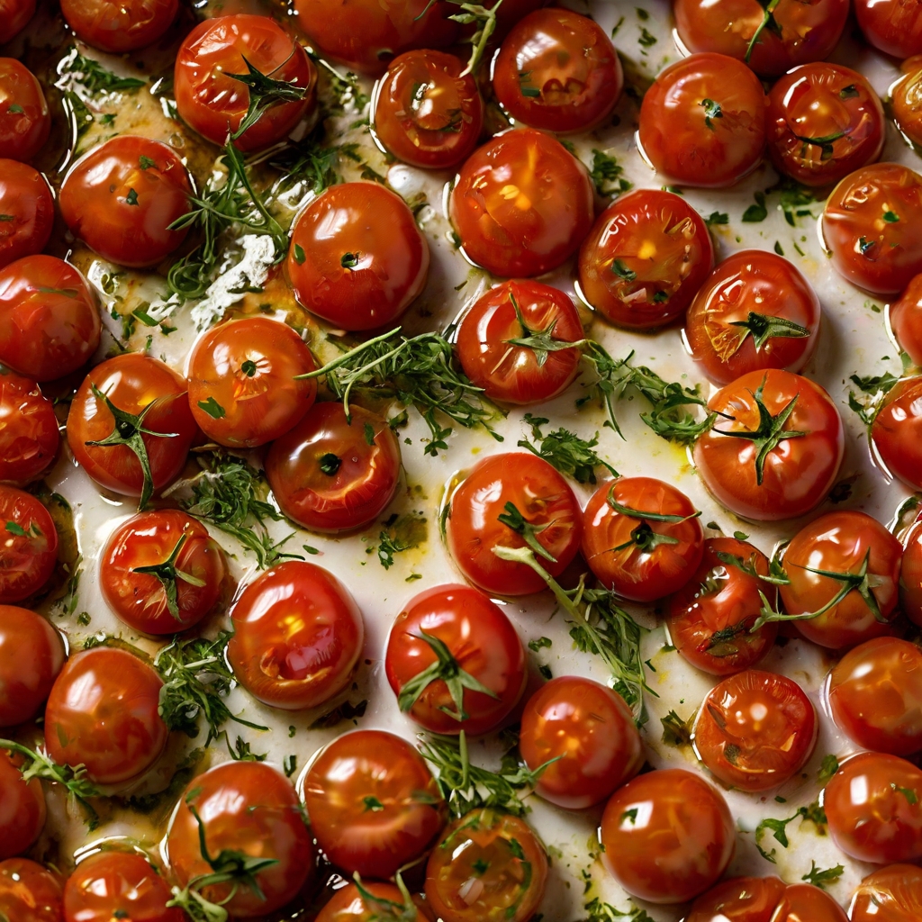 Slow-cooked vine tomatoes with garlic