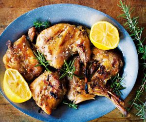 Slow Cooked Wild Rabbit with Rosemary, Olive Oil & Garlic