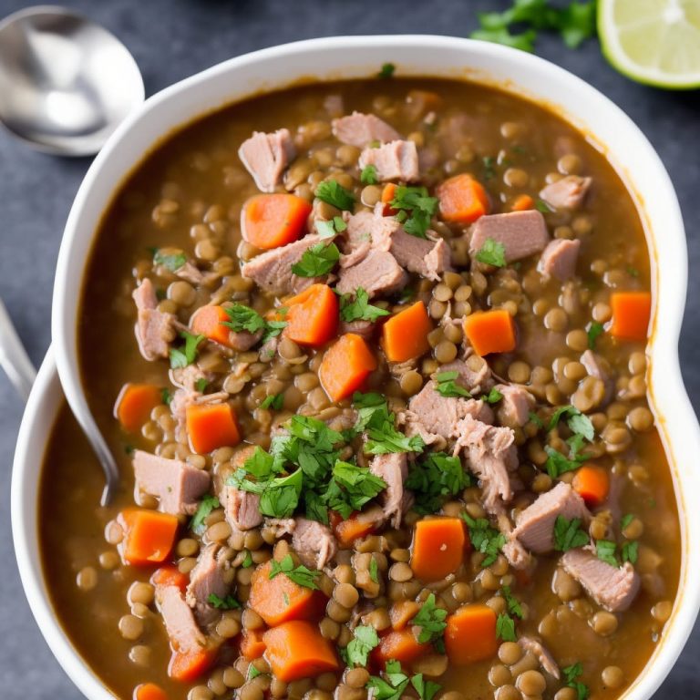 Slow Cooker Lentil and Ham Soup Recipe