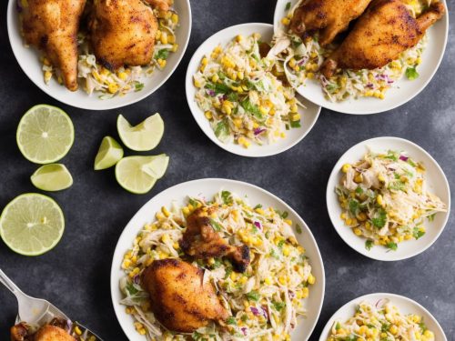 Smashed Chicken with Corn Slaw