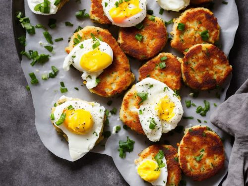 Smoked Fish Cakes with Poached Eggs