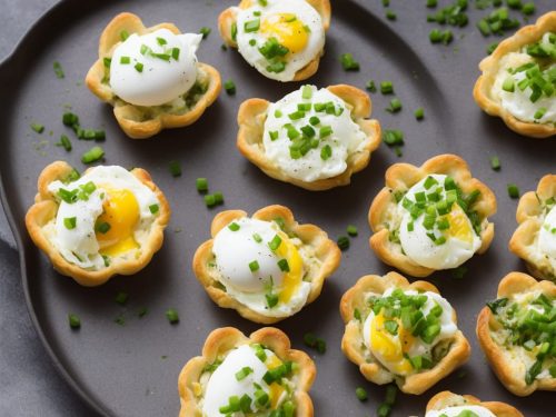 Smoked Haddock Tartlets with Poached Eggs & Chives