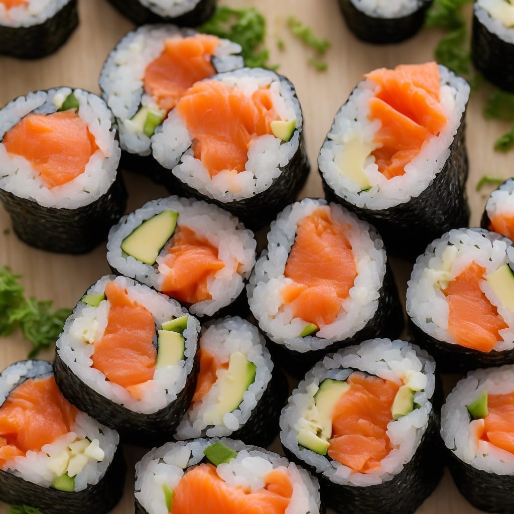 Spicy Salmon Sushi Roll-Ups