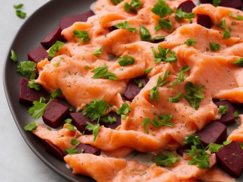 Smoked Salmon with Beetroot & Vodka Crème Fraîche