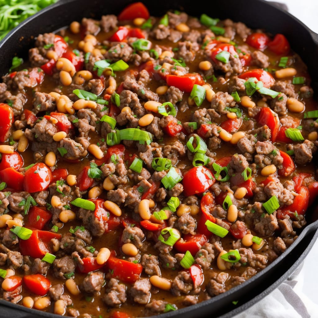 Southern Ground Beef and Bean Skillet
