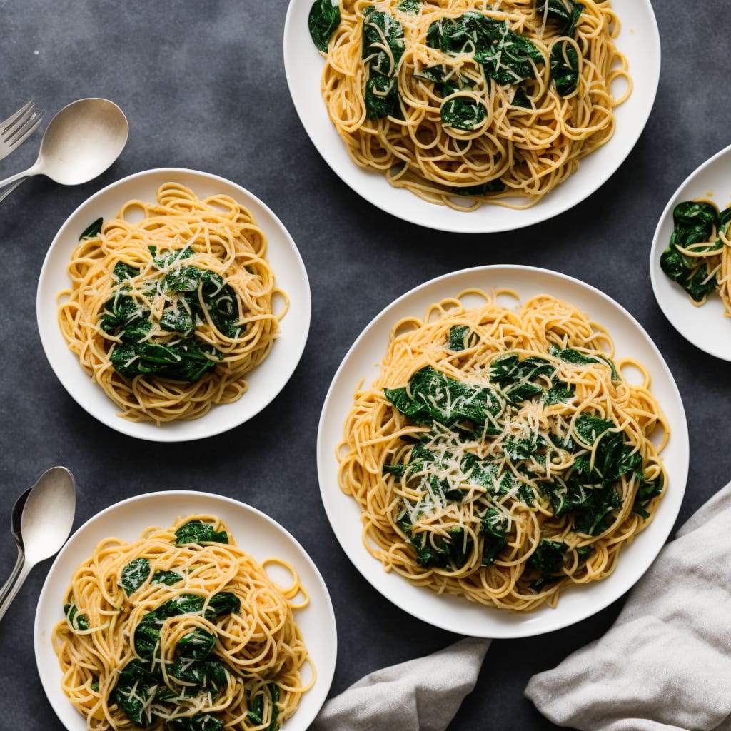 Spaghetti with Spinach & Garlic