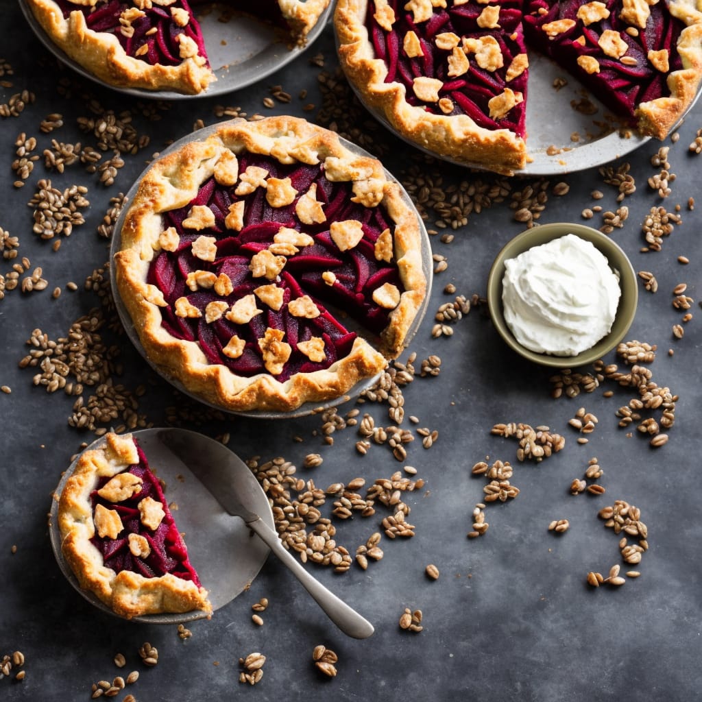 Spiced Beet & Red Spelt Pie with Horseradish Pastry