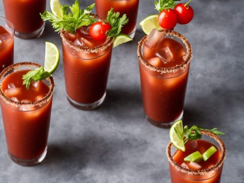 Spiced Bloody Mary shots