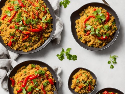 Spiced Bulgur Wheat with Roasted Peppers