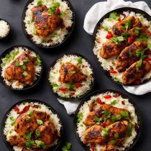 Spiced Chicken with Rice & Crisp Red Onions