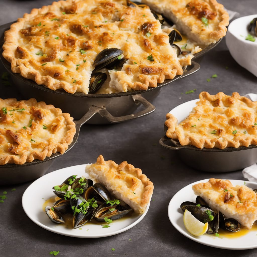 Spiced fish & mussel pie