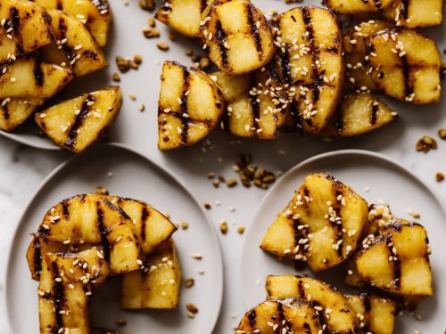 Spiced Grilled Pineapple with Maple Sesame Brittle