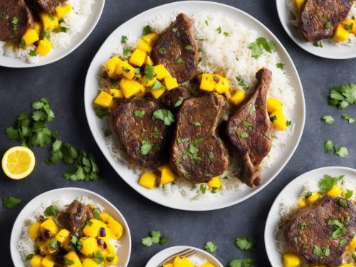 Spiced Lamb Chops with Coconut Rice & Mango Salsa