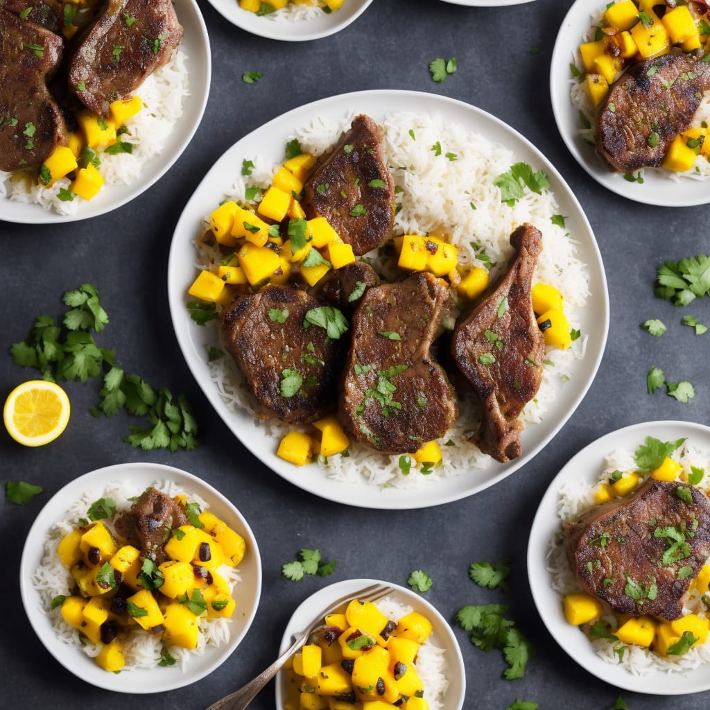 Spiced Lamb Chops with Coconut Rice & Mango Salsa