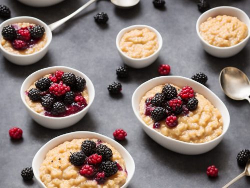 Spiced Rice Pudding with Blackberry Compote