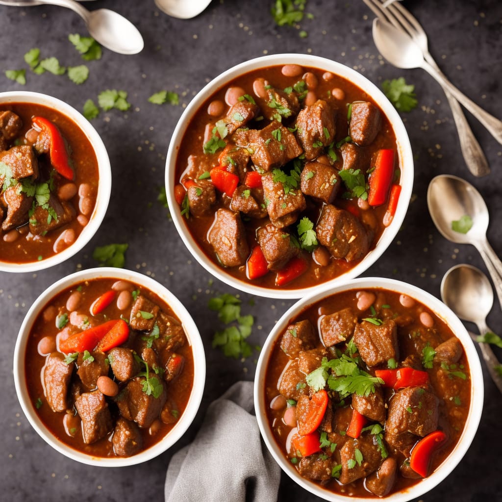 Spicy Beef Stew with Beans & Peppers