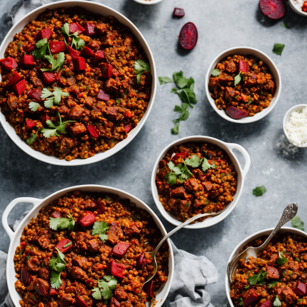Spicy Chorizo with Lentils & Beetroot