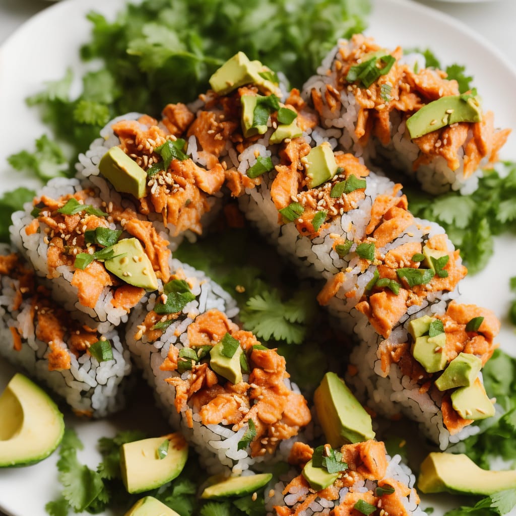 Spicy Crunchy Salmon Roll with Avocado