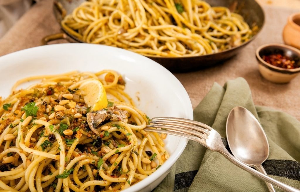 Spicy Fennel Linguine with Sardines & Capers Recipe