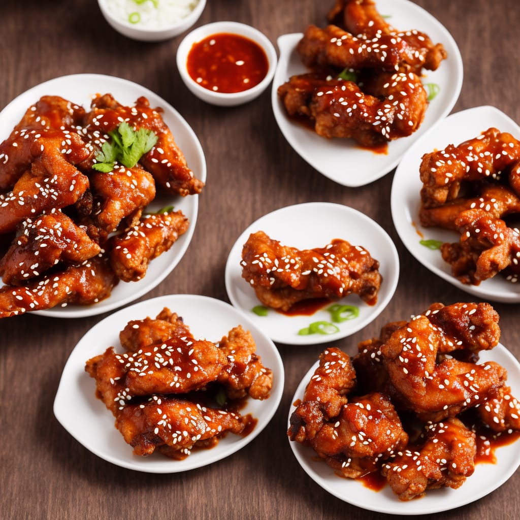 Spicy Korean Fried Chicken with Gochujang Sauce